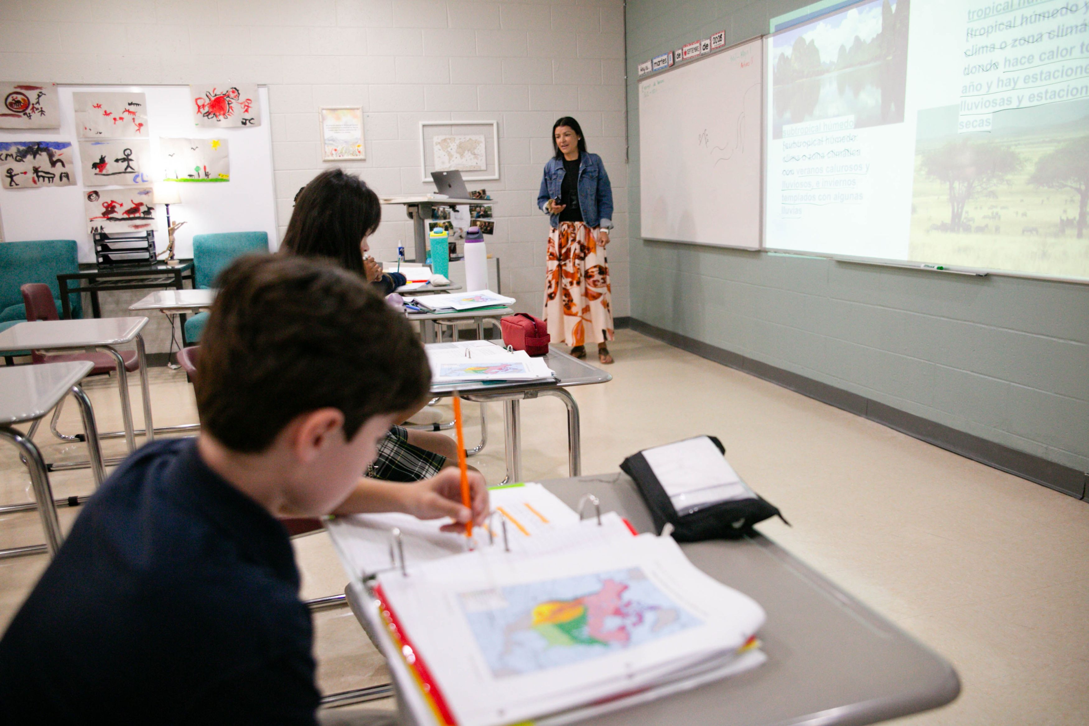 Oakland Christian Spanish Immersion students learn in the classroom